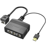 Riieyoca 1 kuni 3 pordi Rj45 Etherneti jagaja adapter, 8 s&uuml;damikuga 100 Mbps kiire Lan-v&otilde;rgu jagaja Cat5, Cat5e, Cat6, Cat7, Cat8 jaoks (emane)