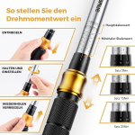Vigrue momentv&otilde;tme jalgrattakomplekt, 1/4 tolli momentv&otilde;ti 5-25 Nm &plusmn;4% veat&auml;psus koos pikendusvarda, universaalliigendi, magnetilise s&uuml;&uuml;tek&uuml;&uuml;nla h&uuml;lsi, otsikutega jalgratastele ja mootorratastele