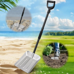 Aialabidas k&auml;epidemega, 127 cm, vastupidav aialabidas kaevamiseks, istutamiseks d-trade'iga, eemaldatav ja kaasaskantav disain labidana, rannalabidas, lumelabidas, metallist