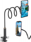 Gooseneck tahvelarvuti hoidik, paindlik reguleeritav k&auml;si voodis Ipad / mobiiltelefoni / switch / galaxy tabs / kindle fire hd jne jaoks ja muudele 4.7&ndash;10.6 tollistele seadmetele, kogupikkus 98 cm