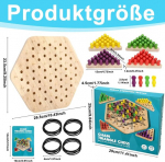Puidust kummilintidega geomeetriline m&auml;ng, 2-4 m&auml;ngijale