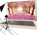 Yongfoto 2.2 x 1.5 m vin&uuml;&uuml;lfoto taust langev leht romantiline tunnel roosa lill Bme fotograafia taust fotosessioonideks portreefotod peo laste pulmafotostuudio rekvisiidid