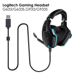 Taoric asenduskaabel, &uuml;hilduv Logitech G633 / G633s / G933 / G933s / G533 k&otilde;rvaklappidega, asendus audio kaabel Micro Usb-st Usb laadimiskaabel k&otilde;rvaklappidele / Ps4 kontrollerile (2 m)