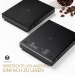 Timemore exclusive - black mirror basic pro kohviskaal taimeriga, vooluhulga m&otilde;&otilde;tmisega, digitaalne kohviskaal 0,1 g t&auml;pse gradatsiooniga, espresso skaala taimeriga, k&ouml;&ouml;gikaalud 2000 g, must