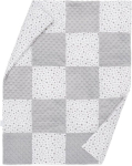 Elimeli minky beebitekk, kaisutekk, roomamistekk &ndash; &uuml;lipehme minky dots polar fliis ja puuvill t&auml;idisega, beebitekk, 75 x 92 cm, k&otilde;rge kvaliteet (patchwork Grey - Stars)