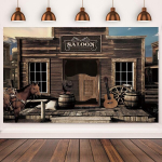 1.5 x 1 m foto taust Western Cowboy Vintage West Saloon puidust maja Barn Door Retro Horse Wheel Country fotograafia taust beebipeoks Western s&uuml;nnip&auml;evapeo kaunistused fotostuudio rekvisiidid