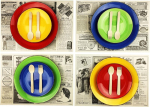 Dinnergut 4 x 24 paberist lauamatti ajalehemotiiviga, 96 t&uuml;kki, Din A3, premium paber, lauamatt vintage reklaamidega, ajaleht, teemapidu, &uuml;hekordselt kasutatav lauamatt laua kaunistamiseks