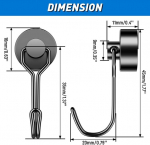Grtard 3 tk magnetilised konksud 11,3 kg neod&uuml;&uuml;mmagnetid konksudega, magnetid konksudega, tugevad p&ouml;&ouml;rlevad magnetilised konksud riputamiseks, v&otilde;tmehoidja, riputamiseks siseruumides ja v&auml;ljas