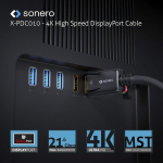 Sonero Displayport 1.2 kaabel, 2m, 4k 60hz, 2k 144hz, must