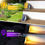 Czemo p&auml;ikesevalgustid v&auml;litingimustesse, 8 tk p&auml;ikese trepilamp liikumisanduriga, 1200 Mah, 3000 K, soe valge, Ip67 veekindel Led-astmelamp, p&auml;ikese trepi valgustus aeda, treppidele, k&otilde;nniteele, terrassile