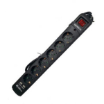 Multiprise 6 Prise avec Interrupteur Riello THUNDER 6002 Musta