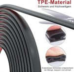 Ukse tihendusteip, isekleepuv, 6 m x 10 mm, v&auml;lisukse tihend, veekindel akna tihend, tihenduskumm, ukse tihend p&otilde;hjale, ukse tihendid ustele, akendele, v&auml;lisuksele, ukseraamile, 6 mm paksune (must)