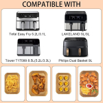 Feelhap &otilde;hufrit&uuml;&uuml;ri k&uuml;psetuspaber Tefal Ey9018 Dual Easyfly 5.2/3.1 L, Philips Dual Basket Airfryer 3000 Series, Moulinex 8.3 L, Cecotec, Dms kuuma&otilde;hufrit&uuml;&uuml;ri tarvikud, 120 tk kuuma&otilde;hufrit&uuml;&uuml;ri k&uuml;psetuspaberit