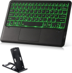 Koochuwah bluetooth klaviatuur puuteplaadi hiirenuppudega juhtmevaba valgustusega klaviatuur 11 v&auml;rviga qwertz juhtmevaba tahvelarvuti klaviatuur &uuml;hildub smart fire tv box ipad pc mac s&uuml;learvutiga