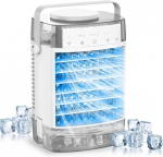 Kaasaskantav &otilde;hukonditsioneer mini &otilde;hujahuti m&ouml;&ouml;bel usb &otilde;hukonditsioneer koos pihusti ja 7 v&auml;rvi hingamisvalgustusega 1 liitrine paak koju, kontorisse, reisimiseks, telkimiseks