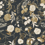 Varyfloral seinatapetid kuldsete roosidega 30.5 cm x 300 cm isekleepuvad tapeedid tumedad botaanilised isekleepuvad m&ouml;&ouml;blikiled lillelised tapeedid vintage seinatapetid toa kapi sahtlile