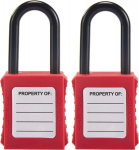 Safety Lockout Padlock, 2 tk nailonist isolatsiooniga turvalukk, v&auml;listingimustes kasutatav tabalukk 4 v&otilde;tmega, punane turvalukk t&ouml;&ouml;stusele/elektrile