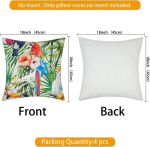 Merrycolor abstraktne padjakate, 45 x 45 cm, 4 tk komplekt, v&auml;listingimustes linane padjakate, roheline lilleline padjap&uuml;&uuml;r, diivanipadi dekoratiivne padi magamistuppa (45 x 45 cm, roheline)