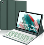 Samsung Galaxy Tab A8 2021 klaviatuur (sm-x200/x205/x207), 7 taustavalgustuse funktsiooni, itaalia paigutus, &uuml;mbris 10.5 tolli, eemaldatav magnetiline bluetooth klaviatuur, tumeroheline