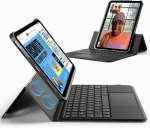 Esr klaviatuuriga &uuml;mbris ipad 11th(a16, 2025)/10 gen (10.9 tolli) 2022 jaoks, puuteplaadiga, magnetiline eemaldatav klaviatuur taustavalgustusega klahvidega, portree/maastiku režiim, must