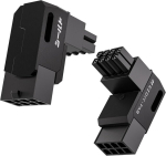 Videokaart Ezdiy-fab shield series 8-kontaktiline pcie gpu toiteadapter, 90-kraadise nurga pistik, alumiiniumist disain graafikakaardi reverse type jaoks, must, 2 tk pakendis