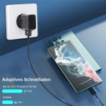 15 W laadija Usb C laadimiskaabliga Samsung Galaxy A12 A13 A14 A15 A04s A20 A23 A25 A33 A35 A40 A50 A55 A54 A53 5g S21 S20 S10 S9 S8 jaoks, Usb toiteplokk kiirlaadija Usbc kiirlaadimisega