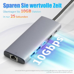 Amazon Basics Usb C jaotur arvutitele ja s&uuml;learvutitele, 6-in-1 multiport adapter 100 W Max Pd laadimisega, 4k Hdmi, 2 Usb-a porti, Ethernet, Type C andmeport