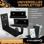 Cyclistar jalgratta seinakinnitus kuni 40 kg - vastupidav jalgrattahoidik seinale Mtb, maanteeratta, e-jalgratta jaoks - jalgrattahoidja seina pedaali vedrustus + 2 x tuginurgad