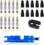 22 jalgratta ventiili adapteri komplekt prantsuse ventiilidele, prantsuse ventiili adapter ja 10 varu ventiilis&uuml;damikku, jalgratta presta ventiil ventiilikorkidega, ventiiliv&otilde;ti jalgratastele ja maastikuratastele