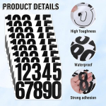 9 lehte numbrite kleebiseid, isekleepuvad numbrid, ilmastikukindlad mustad, numbrite kleebised, suured, 0&ndash;9 peegeldavad vin&uuml;&uuml;lnumbrite kleebised, isekleepuvad kleebised, numbrid, veekindel majanumber postkastile