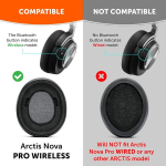 Wc Freeze Nova Pro Wireless - jahutava geeliga k&otilde;rvapehmendused Ainult arctis nova pro wireless k&otilde;rvaklappidele (ei sobi teistele mudelitele). toodetud wicked cushions, parem heliisolatsioon | must