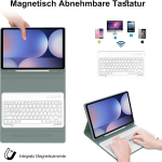 Iveoppe klaviatuur samsung galaxy tab s10+/s9fe+/s9+ jaoks, &uuml;mbrisklaviatuur &uuml;hildub samsung galaxy tab s9/s9fe/s10 plus 12.4 tolli 2023/2024, bluetooth magnetiline qwertz paigutusega, tumeroheline