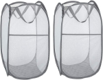 Wd&cd Kokkupandav pesukorv, hall, 35 x 35 x 61 cm, 2 tk, pesu hoiukorv, musta pesu korv, hoiukorv, &auml;mber, &uuml;mmargune hoiukorv, &uuml;hildub koduorganisaatoriga, lastetuba
