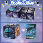 Tenalucy Magic Cube Star Clear Sky, Infinity Cube 2 in 1 Star Clear Sky Magic Cube Infinity 3d pusle kuubik 2 in 1 Magic Cube komplekt Star Cube Magic Cube komplekt, stressi leevendav m&auml;nguasi