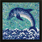 20 cm mosaiigikomplekt t&auml;ispuidust raamiga Delfiin