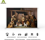 Aoihrraan 3x2,5 m j&otilde;ulustseen, Jeesuse s&uuml;nd, lambad, religioosne usk, karjase skulptuur, fotograafia taust, kiriku piiblilugu, usk, kristlane, usklik, portreefotostuudio rekvisiidid