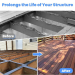 Tapebear But&uuml;&uuml;llint, veekindel teip, 100 mm x 5 m, but&uuml;&uuml;lteip, isekleepuv bituumenlint, katuse paranduslint, korrosioonikaitse taladele, konstruktsioonitaladele ja puidule, 6 rulli