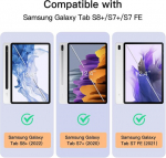 Jetech &uuml;mbris samsung galaxy tab s8 plus 2022 / s7 fe 2021 / s7 plus 2020 12.4 tollise tahvelarvuti jaoks, s pen hoidikuga, &otilde;huke folio-alus, tahvelarvuti kaitse&uuml;mbris, mitme nurga vaade (h&otilde;bedane)