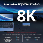 Wavlink Thunderbolt 4 dokkimisjaam, 96w Pd, &uuml;he 8k/kolme 4k monitori dokkimisjaam 2 Thunderbolt 4 pordi, 2xhdmi, 2xusb-a 3.1, 2xusb-a 3.0, Usb-c, Ethernet, Sd/microsd, audio/mic