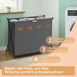 Pesukorv, W&auml;schesammler 155 liitrit, 79,9 x 40 x 66 cm, S&ouml;ehall, Pesukorv, W&auml;schesammler 155 liitrit, 79,9 x 40 x 66 cm, S&ouml;ehall