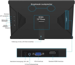 Monitor Lrtzcbi kaasaskantav monitor 13.3 tolline v&auml;ike monitor Fhd 1366 x 768p Led-ekraan Hdmi Vga pordiga, sisseehitatud k&otilde;lar/alus s&uuml;learvutile Pc Mac Xbox Ps4/5 Switch