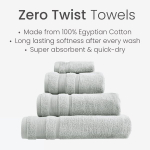 Allure Zero Twist pesulapid 30 x 30 cm 100% Egiptuse puuvillane flanell (dove Grey), 4 tk