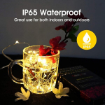 Led dekoratiivsed tuled patareidega, 2 tk, 10 m h&otilde;bedase traadiga mikro dekoratiivsed tuled 100 led-iga, ip65 veekindlad diy kaunistused, soojad valged dekoratiivsed tuled tuppa, &otilde;ue, siseruumidesse, lastetuppa, j&otilde;uludeks