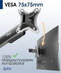 3idee Vesa adapter, &uuml;hilduv Hp E-series G5 monitoriga (e27, E27u, E27q, E24q, E24u, E24t, E27k, E32k) - Vesa adapter monitorile 75 x 75 mm - monitoridele ilma Vesa &uuml;henduseta