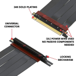 Linkup - Ultra Pcie 4.0 X16 Riser kaabel (testitud Rtx4090, Rx6950xt, x570, B550, Z690-ga), varjestatud, vertikaalne m&auml;ngu Pci Express Gen4 paigaldus, vasakpoolse nurga all olev emane pistik (15 cm), 3.0 Gen3-&uuml;hilduv