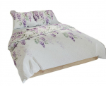 Voodipesu 160x200 puuvillasatiinist Lavanya Flowers Heather Purple