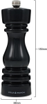 Cole & Mason H233097 London pipraveski reguleeritava jahvatusmehhanismiga, puidust, must, 18 cm, Precision+ s&uuml;sinikjahvatusmehhanismiga, v&uuml;rtsiveski, veski pipra, v&uuml;rtside jaoks