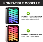 Iveoppe klaviatuur ipad mini 7 (a17 pro) 2024 jaoks, &uuml;mbrise klaviatuur ipad 8.3 tolli 7/6 generatsioonile, bluetooth eemaldatav qwertz klaviatuur mini 6a/7a generatsioonile 8.3 tolli, tumeroheline