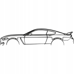 3D seinakaunistus Ford Mustang Shelby GT350, HDF, must, 72x16 cm