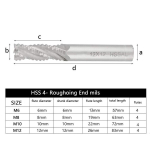 4 tk 4 soonega Hss j&auml;meda freesiga otsfrees Cnc ruuteri spiraalpuur M6 / M8 / M10 / M12